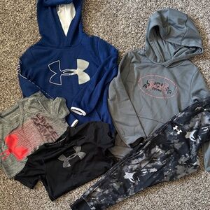 Under Armour Kids' Hoodie, pants, and T-Shirt Set - Blue, Gray, Black, red
